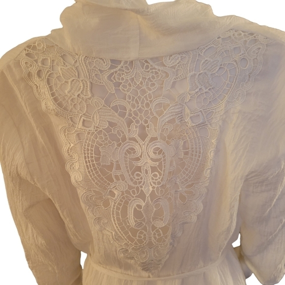 Bathing Suit Cover White Lace S - Picture 2 of 2